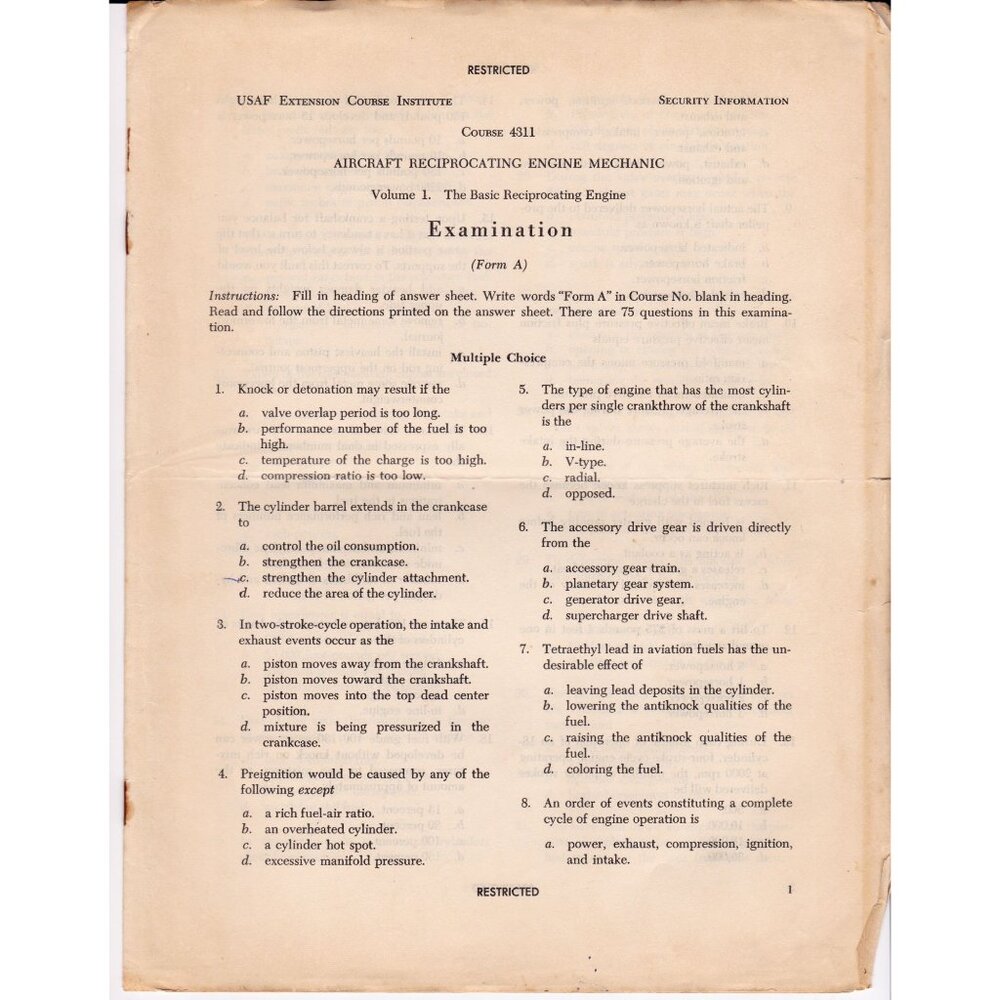 USAF Course 4311 Reciprocating Engine Components 1956 Manual + Extras - Picture 10 of 10